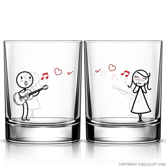 Bold Loft LOVE ME TENDER Couple Drinking Glass Set - Picture 1 of 7